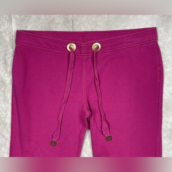 Tory Burch Flare Pants Womens S Fuchsia Wide Leg Tory Sweatpants Play Collection - Picture 2 of 14